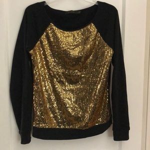 The Limited gold sparkle sweatshirt.